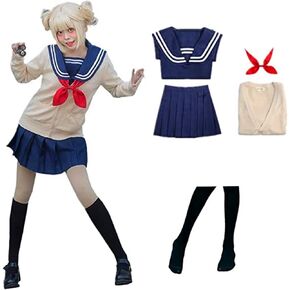 Anime play Himiko Toga Costume Blue Sailor Student Anime Halloween Cosplay Costume