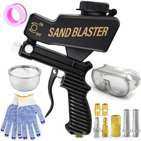 TAILONZ PNEUMATIC Portable Air Sand Blaster Gun Kit for Air Compressor Remove Paint, Rust, Stains, and Grime from Metal and Wood Surfaces