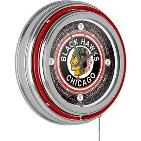 Trademark Gameroom Vintage Chicago Blackhawks® Neon Clock - 14 inch Diameter