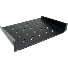 Networx Vented 2U Universal Rack Shelf for 19" Equipment Rack - 14 Inches Deep, Single Sided, High-Strength 1.2mm SPCC Cold-Rolled Steel, 44 Pound Capacity