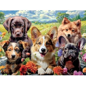 Buffalo Games - Pup Perfection - 750 Piece Jigsaw Puzzle for Adults Challenging Puzzle Perfect for Game Nights - Finished Puzzle Size is 24.00 x 18.00