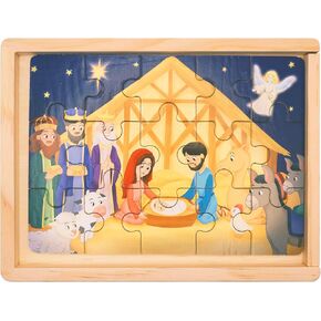 Bible Puzzles for Kids Ages 4-6 | 4-in-1 Wooden Jigsaw Puzzles in Box (15 pcs Each) | Christian Bible Religious Gifts for 3 4 5 Years | Easter Gifts for Kids (New Testament B)