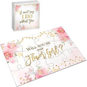 Lillian Rose Gift, Will You be Our Flower Girl Puzzle, One Size, Pink