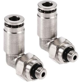 uxcell Push to Connect Tube Fitting 4mm Tube to M5 Male Elbow L Shape 2Pcs