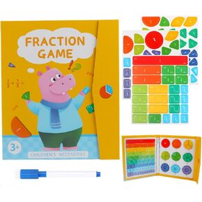 لغز تعليمي للكسور المغناطيسية، وسائل تعليمية للكسور المغناطيسية، لوحة تقسيم للألغاز التعليمية للكسور المغناطيسية، لوحة عد الرياضيات للأطفال (فرس النهر)... in Kuwait