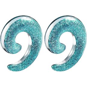 Pair of Acrylic Taper spiral Glitter Piercing Jewelry Ear Plug Stretching Expander Taper Earring