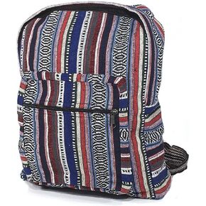 Original Collections Unisex Blue Woven Cotton Ethnic Hippie Backpack or Daypack