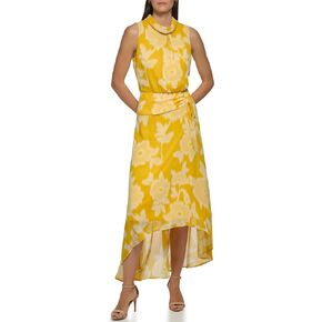 Karl Lagerfeld Paris Women's Floral High-Low Long Dress in Kuwait