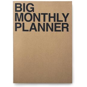 JSTORY Big Monthly Planner Stitch Bound Lays Flat Huge Undated Year Round Flexible Cover Goal/Time Organizer Thick Paper Eco Friendly Customizable A3 16 Months 18 Sheets Ver B