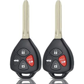 Car Key Fob Remote Replacement Fits for Toyota 2010 2011 Camry Keyless Entry Remote Control HYQ12BBY HYQ12BDC G CHIP 89070-33C40, 89070-06231, 89070-06500, 89070-06650 (Pack of 2)