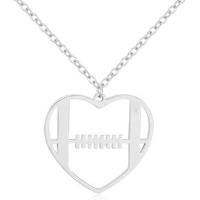 Stainless Steel Basketball Football Heart Necklace for Girls