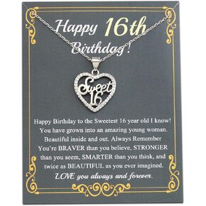 FUSTMW Sweet 16 Gifts Necklace 16th Birthday Gifts for Girls Sweet 16 Jewelry 16 Year Old Girls Birthday Gifts