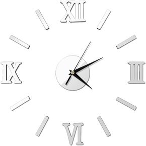 NOLITOY 3D Frameless Wall Clock, DIY Sticker Wall Clock Modern Large Wall Clock for Home Living Room Bedroom Wall Decorations (Black)