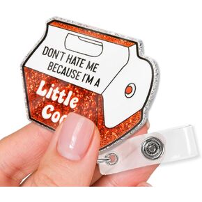 XQLZY Little Cooler Fun Glitter Badge Holder, Cute Cooler Nurse Office ID Tag Card Badge Holder, Christmas Birthday Graduation Gift for Transplant Team Doctor Nurse ICU Nurse RN MD Physician Assistant