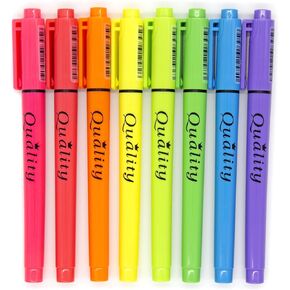 Colored Highlighters, Fluorescent Highlighters Assorted Colors, 8 Pack, Chisel Tip Highlighter Markers Pen Set, No Smudge on Written Text, for Office School Study Journaling Supplies