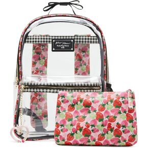 Betsey Johnson Large Clear Backpack, Pink