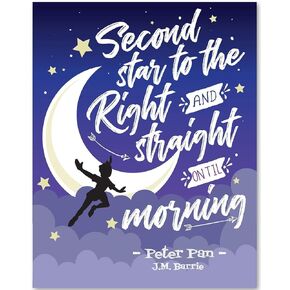 J.M. Barrie-Would You Like An Adventure Now, Or Shall We Have Tea First?-Peter Pan-11x14 Unframed Typography Book Page Print-Great Inspirational Gift & Decor for Nursery and Children's Room Under $15