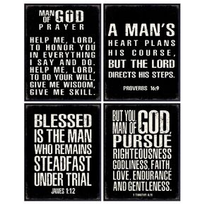 Religious Wall Art - Christian Gifts for Men - Christian Wall Decor - Motivational Quotes Scripture Wall Decor - Man cave Decor - Inspirational Wall Art - Positive Quotes Wall Decor - God Wall Art