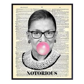 Ruth Bader Ginsburg Wall Art Print - Notorious RBG Dictionary Photo - Ready to Frame (8X10) Vintage Photo - Great Home Decor or Gift For Lawyers or Attorneys - Ruth Bader Ginsburg