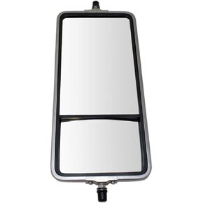TRQ West Coast Mirror 16 x 7 Inch Stainless Steel Bubble Back Convex Glass LH Driver Side or RH Passenger Side for HD Semi Truck