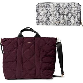 حقيبة يد KEDZIE Cloud 9 مبطنة منتفخة حول الجسم (التوت) ومحفظة من الجلد النباتي بسحاب حول الجسم (جميلة في بايثون) in Kuwait