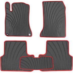 Car Floor Mats Liners Custom Fit for Mercedes Benz CLA 2014-2019/GLA 2015-2020, A Class 2012-2019/B Class 2013-2019 Full Black Rubber Set All Weather Protection Heavy Duty Odorless in Kuwait