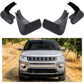 Mudguards Mud Flaps Splash Guards Fenders Compatible with 2018-2024 Jeep Compass, 4pcs Car Mudguard, Black (No Trailhawk Models)
