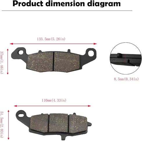 وسادات الفرامل الأمامية والخلفية لـ Kawasaki Vulcan 1500 VN 1500 Nomad Vulcan 900 VN900 Classic Vulcan VN800 VN 1700 Voyager Vaquero Vulcan 1600 VN1600 Nomad Classic Ninja 650 KZ1000 in Kuwait