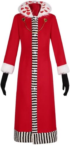 Anime Hazbin Cosplay Hotel Valentino Costume Red Long Coat with Hat Gloves Vox Halloween Uniform in Saudi Arabia