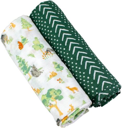 Bebe au Lait Muslin Swaddle Blanket Set, Wyoming & Western Stripe, Blue in Saudi Arabia