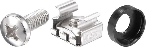 uxcell M6x16mm Server Rack Cage Nuts Silver Tone 6Set, Mounting Screws in Saudi Arabia