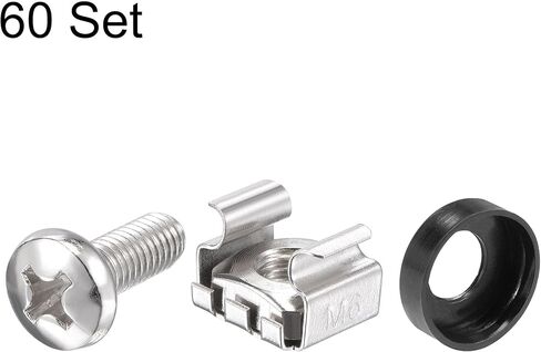 uxcell M6x16mm Server Rack Cage Nuts Silver Tone 6Set, Mounting Screws in Saudi Arabia