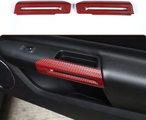 RT-TCZ Carbon Fiber Inner Door Handle Trim Cover Interior Decoration Accessories for Ford Mustang 2015-2024,2PCS in Saudi Arabia