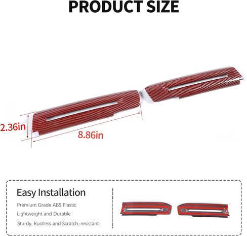 RT-TCZ Carbon Fiber Inner Door Handle Trim Cover Interior Decoration Accessories for Ford Mustang 2015-2024,2PCS in Saudi Arabia