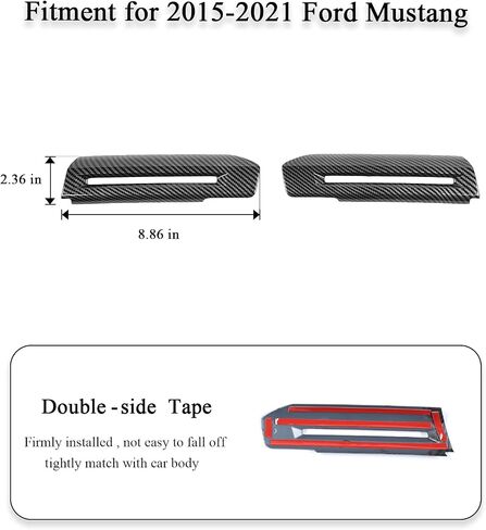 RT-TCZ Carbon Fiber Inner Door Handle Trim Cover Interior Decoration Accessories for Ford Mustang 2015-2024,2PCS in Saudi Arabia
