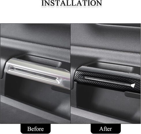 RT-TCZ Carbon Fiber Inner Door Handle Trim Cover Interior Decoration Accessories for Ford Mustang 2015-2024,2PCS in Saudi Arabia