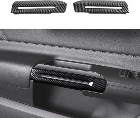 RT-TCZ Carbon Fiber Inner Door Handle Trim Cover Interior Decoration Accessories for Ford Mustang 2015-2024,2PCS in Saudi Arabia