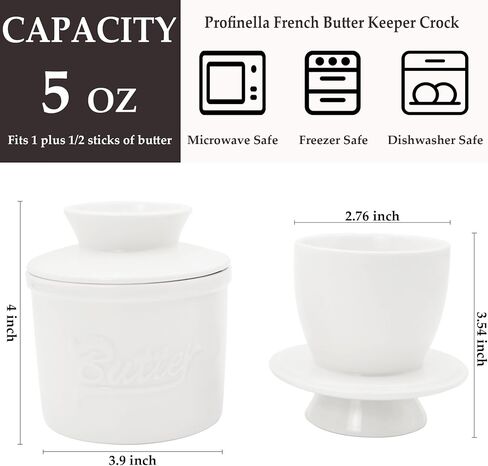 Butter Crock, French Butter Dish for Countertop with Water, Ceramic Butter Container with lid for Spreadable Butter, Farmhouse Collection for Kitchen Decor- Red in Saudi Arabia