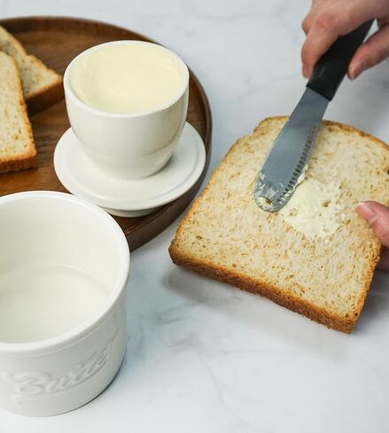 Butter Crock, French Butter Dish for Countertop with Water, Ceramic Butter Container with lid for Spreadable Butter, Farmhouse Collection for Kitchen Decor- Red in Saudi Arabia