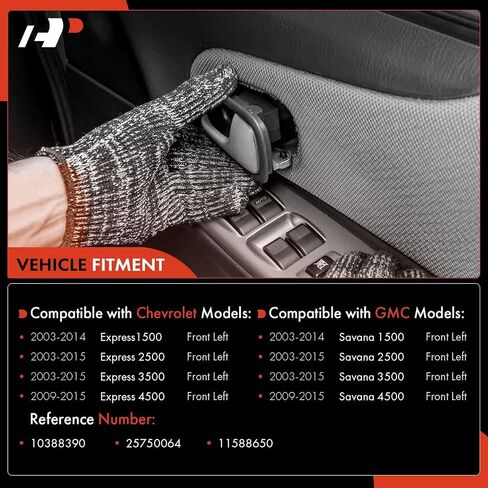 A-Premium Interior Door Pull Handles Pair Complete Armrest Compatible with 2003-2015 Chevy Express GMC Savana 1500 2500 3500 Van, Front Driver & Passenger Side, Replace# 25750064, 10388389 in Saudi Arabia