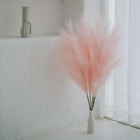 ChagoArt-Faux Pampas Grass Large-3 Stems-45 Beige-Pampas Grass Decor Tall-Pompas Grass Branches-Fluffy Artificial Pampas Grass-Fake Pampas Grass Vase Filler-Pompous Grass-Dried Pampas Grass-Feather in Saudi Arabia