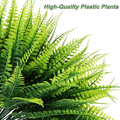 20 artificial ferns UV-proof shrub plants Plastic green plants for indoor and outdoor gardens, porches, windows and other decorations (green) in Saudi Arabia