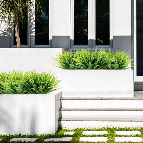 20 artificial ferns UV-proof shrub plants Plastic green plants for indoor and outdoor gardens, porches, windows and other decorations (green) in Saudi Arabia