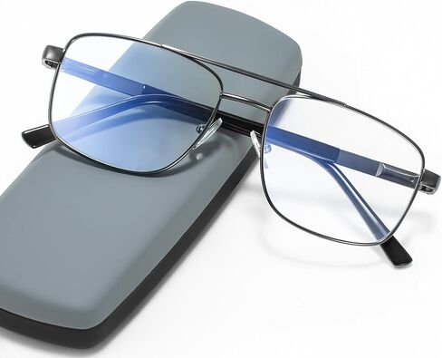 EASY READ Aviator Reading Glasses for Men,Blue light blocking Readers Men Metal Eyeglasses with Spring Hinge in Saudi Arabia