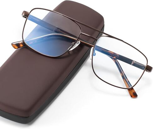 EASY READ Aviator Reading Glasses for Men,Blue light blocking Readers Men Metal Eyeglasses with Spring Hinge in Saudi Arabia