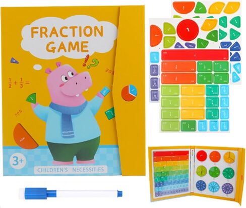 لغز تعليمي للكسور المغناطيسية، وسائل تعليمية للكسور المغناطيسية، لوحة تقسيم للألغاز التعليمية للكسور المغناطيسية، لوحة عد الرياضيات للأطفال (فرس النهر)... in Kuwait