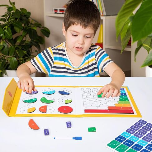 لغز تعليمي للكسور المغناطيسية، وسائل تعليمية للكسور المغناطيسية، لوحة تقسيم للألغاز التعليمية للكسور المغناطيسية، لوحة عد الرياضيات للأطفال (فرس النهر)... in Kuwait