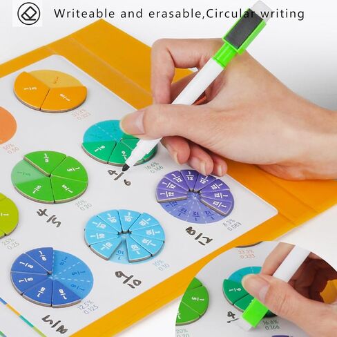 لغز تعليمي للكسور المغناطيسية، وسائل تعليمية للكسور المغناطيسية، لوحة تقسيم للألغاز التعليمية للكسور المغناطيسية، لوحة عد الرياضيات للأطفال (فرس النهر)... in Kuwait