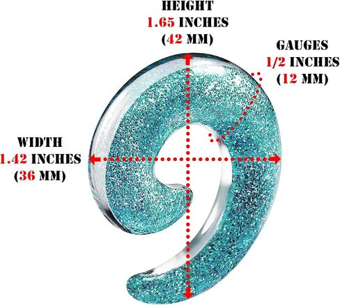Pair of Acrylic Taper spiral Glitter Piercing Jewelry Ear Plug Stretching Expander Taper Earring in Saudi Arabia