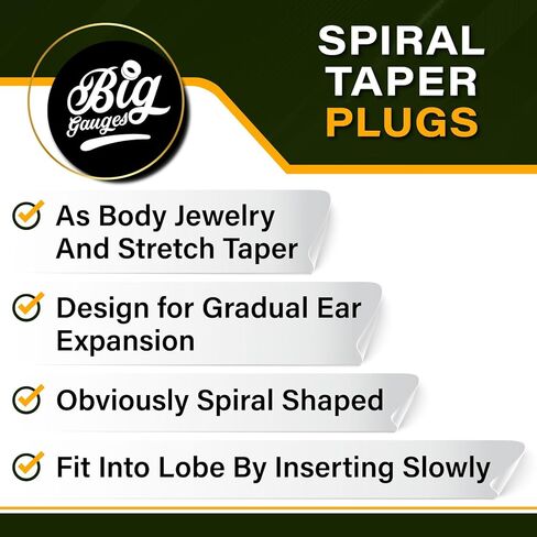 Pair of Acrylic Taper spiral Glitter Piercing Jewelry Ear Plug Stretching Expander Taper Earring in Saudi Arabia